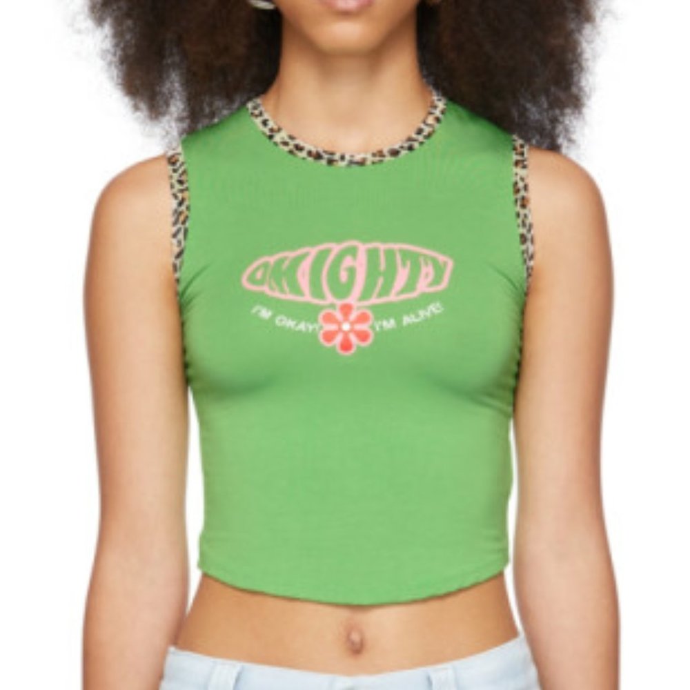 omighty I'm Ok I'm Alive Baby Tank - Green Size L - Picture 3 of 8